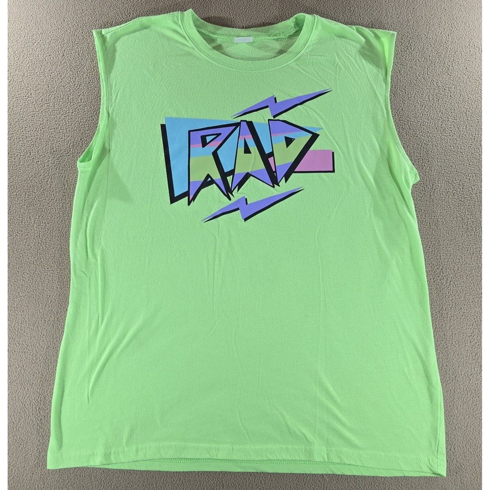 Retro Spirit Unisex 80's Saved By The Bell Style RAD Sleeveless T-Shirt Medium